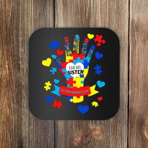 Support Autism Awareness Day For My Sister Coaster