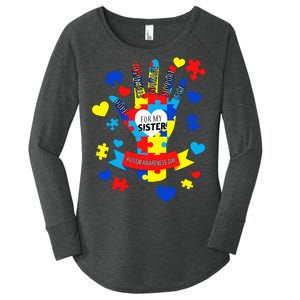 Support Autism Awareness Day For My Sister Women's Perfect Tri Tunic Long Sleeve Shirt