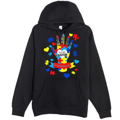 Support Autism Awareness Day For My Sister Premium Pullover Hoodie
