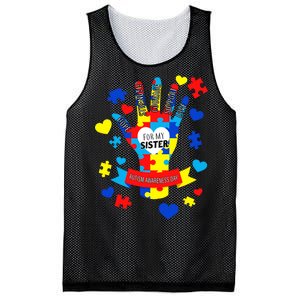 Support Autism Awareness Day For My Sister Mesh Reversible Basketball Jersey Tank