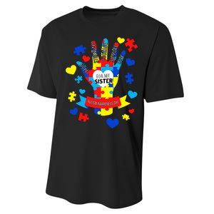 Support Autism Awareness Day For My Sister Performance Sprint T-Shirt