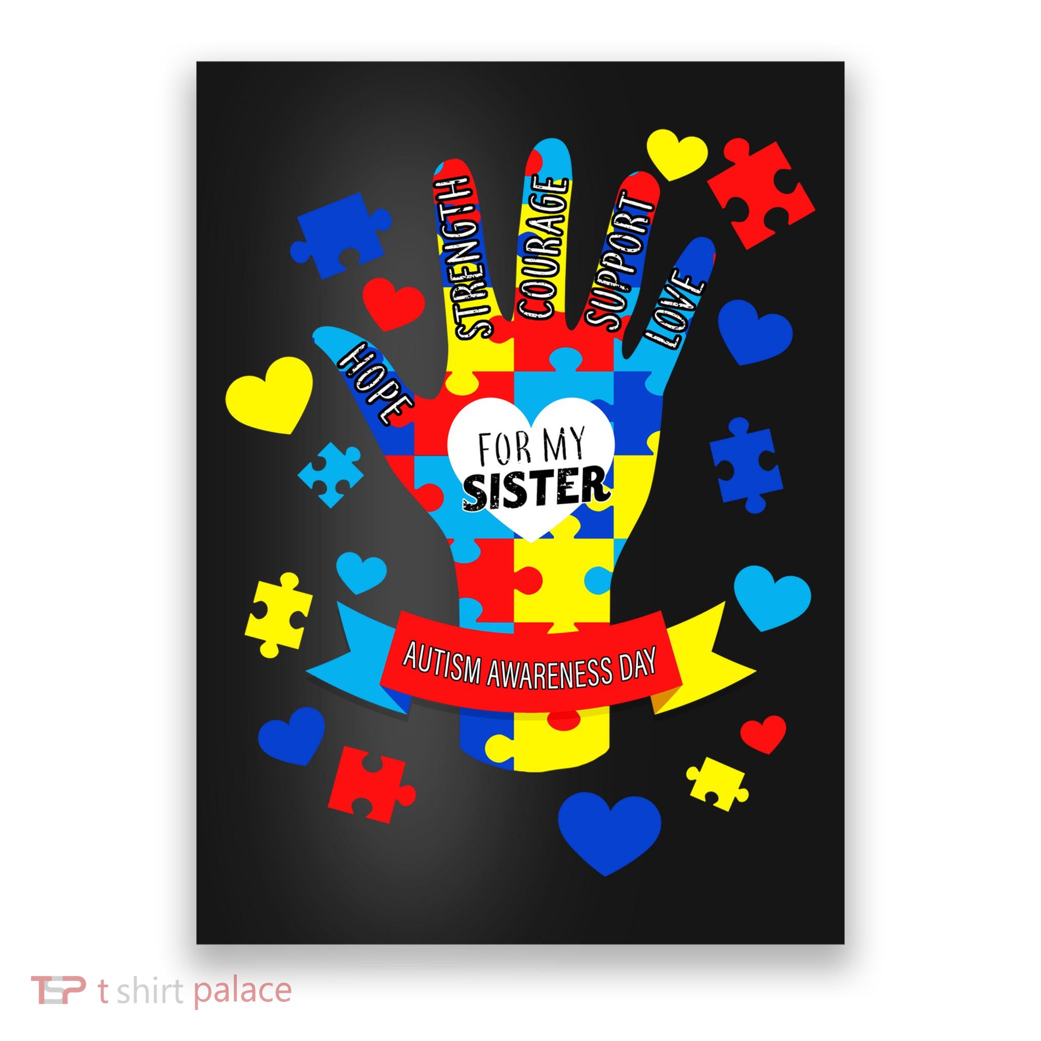 Support Autism Awareness Day For My Sister Poster