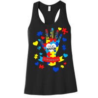 Support Autism Awareness Day For My Sister Women's Racerback Tank