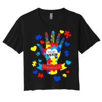 Support Autism Awareness Day For My Sister Women's Crop Top Tee