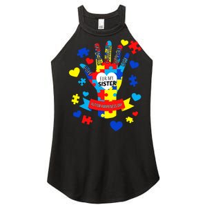 Support Autism Awareness Day For My Sister Women's Perfect Tri Rocker Tank