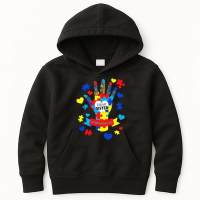 Support Autism Awareness Day For My Sister Kids Hoodie