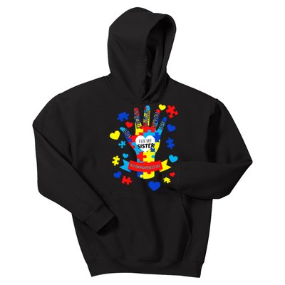 Support Autism Awareness Day For My Sister Kids Hoodie