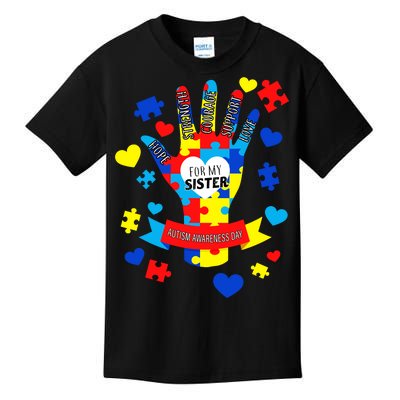 Support Autism Awareness Day For My Sister Kids T-Shirt