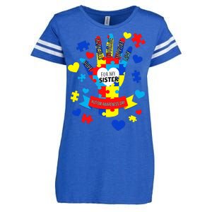 Support Autism Awareness Day For My Sister Enza Ladies Jersey Football T-Shirt