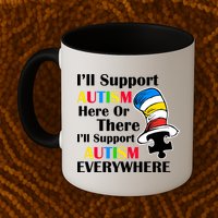 Support Autism Here Or There And Everywhere Mug