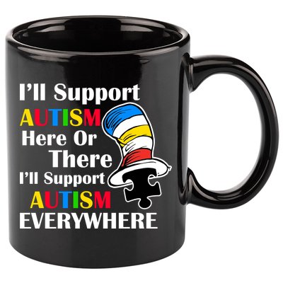 Support Autism Here Or There And Everywhere 11oz C Handle Ceramic Mug