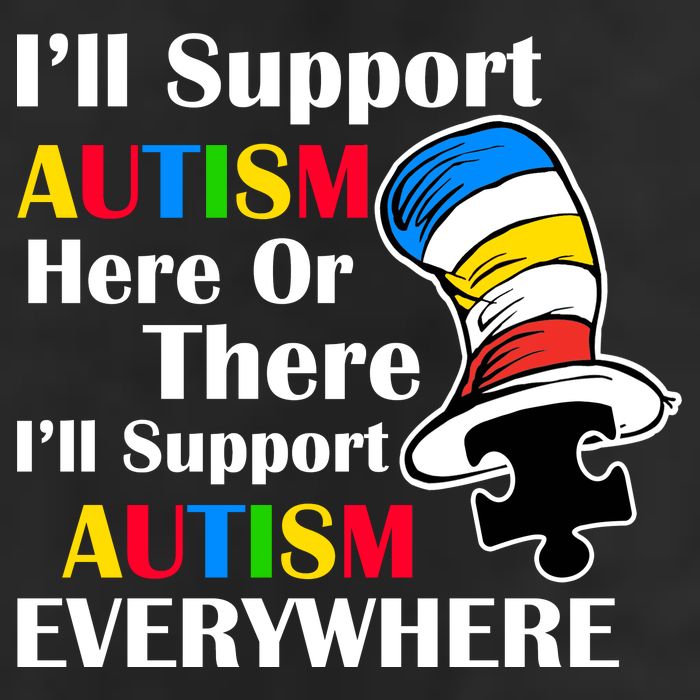 Support Autism Here Or There And Everywhere Crop Fleece Hoodie