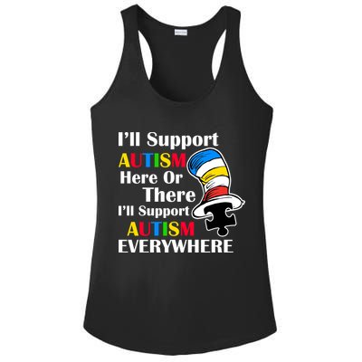 Support Autism Here Or There And Everywhere Ladies PosiCharge Competitor Racerback Tank