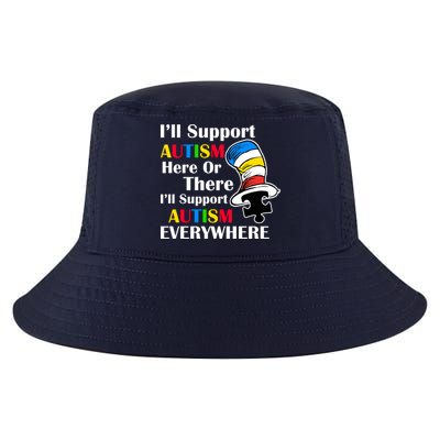 Support Autism Here Or There And Everywhere Cool Comfort Performance Bucket Hat