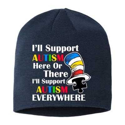 Support Autism Here Or There And Everywhere Sustainable Beanie