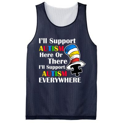 Support Autism Here Or There And Everywhere Mesh Reversible Basketball Jersey Tank