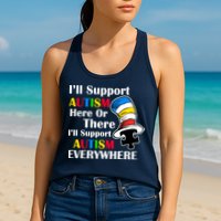 Support Autism Here Or There And Everywhere Womens Tank Top