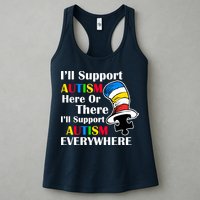 Support Autism Here Or There And Everywhere Womens Tank Top