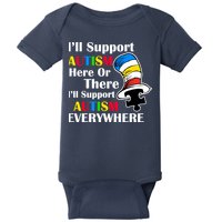 Support Autism Here Or There And Everywhere Baby Bodysuit