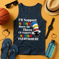 Support Autism Here Or There And Everywhere Tank Top