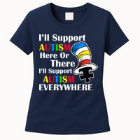 Support Autism Here Or There And Everywhere Womens T-Shirt