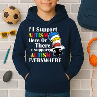 Support Autism Here Or There And Everywhere Kids Hoodie