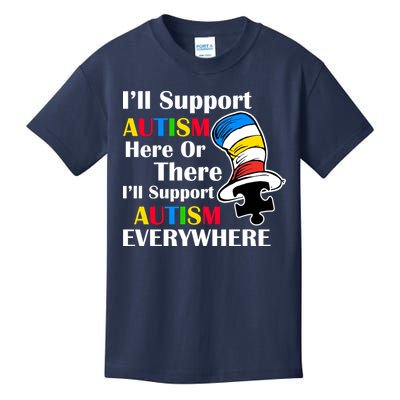 Support Autism Here Or There And Everywhere Kids T-Shirt