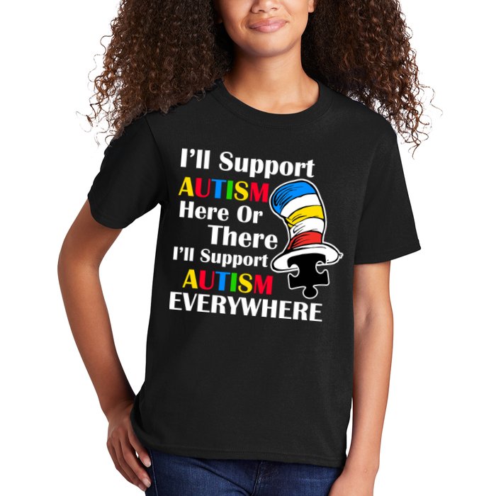 Support Autism Here Or There And Everywhere Kids T-Shirt