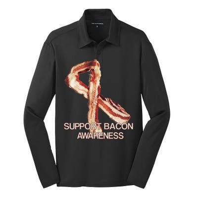 Support Bacon Awareness Silk Touch Performance Long Sleeve Polo