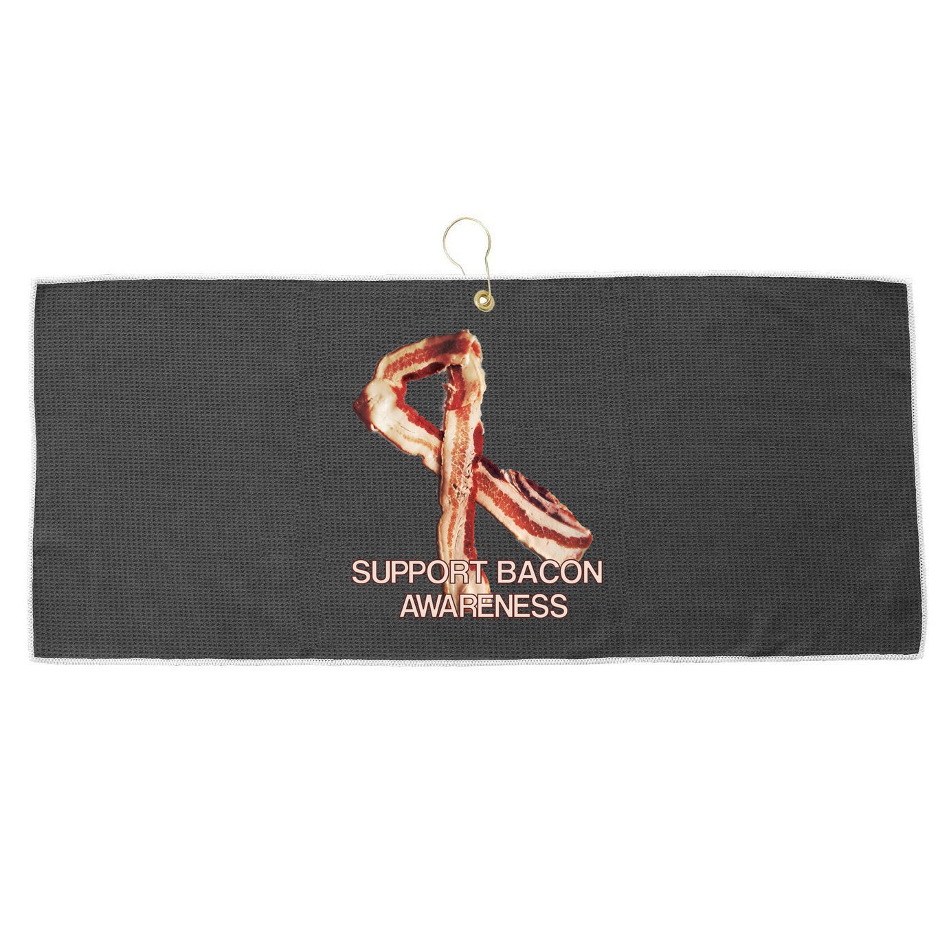 Support Bacon Awareness Large Microfiber Waffle Golf Towel