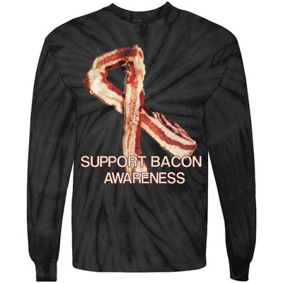 Support Bacon Awareness Tie-Dye Long Sleeve Shirt