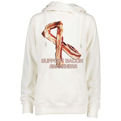 Support Bacon Awareness Womens Funnel Neck Pullover Hood