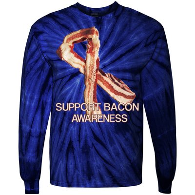 Support Bacon Awareness Tie-Dye Long Sleeve Shirt