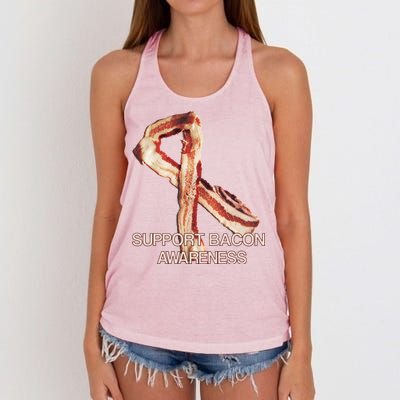 Support Bacon Awareness Women's Knotted Racerback Tank