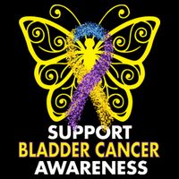 Support Bladder Cancer Awareness Butterfly Drawstring Bag