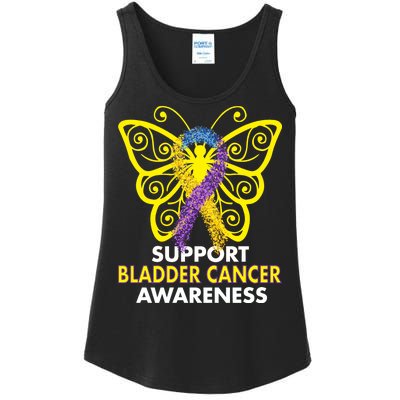 Support Bladder Cancer Awareness Butterfly Ladies Essential Tank