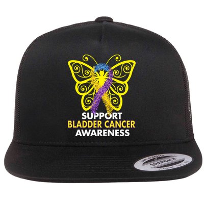 Support Bladder Cancer Awareness Butterfly Flatbill Hat