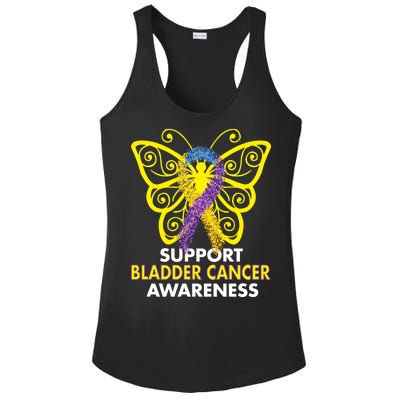 Support Bladder Cancer Awareness Butterfly Ladies PosiCharge Competitor Racerback Tank