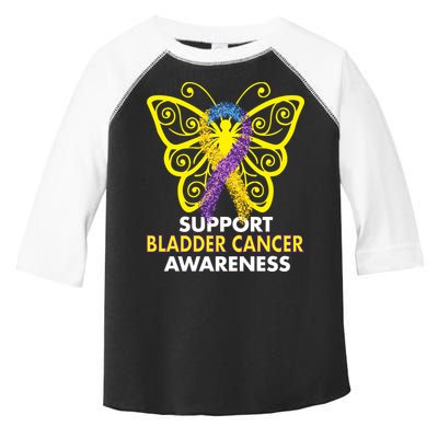 Support Bladder Cancer Awareness Butterfly Toddler Fine Jersey T-Shirt