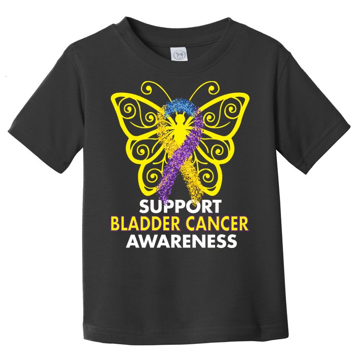 Support Bladder Cancer Awareness Butterfly Toddler T-Shirt