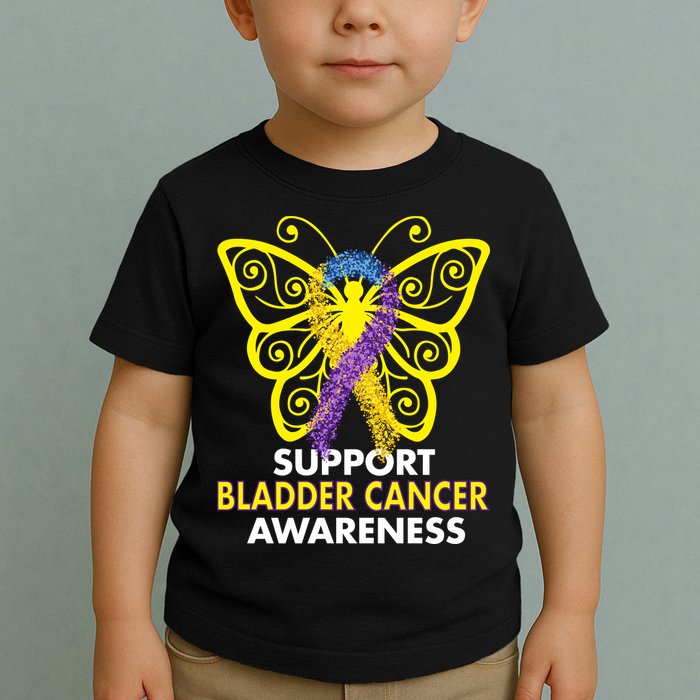 Support Bladder Cancer Awareness Butterfly Toddler T-Shirt