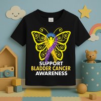 Support Bladder Cancer Awareness Butterfly Toddler T-Shirt
