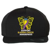 Support Bladder Cancer Awareness Butterfly Wool Snapback Cap