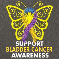 Support Bladder Cancer Awareness Butterfly Cotton Canvas Backpack