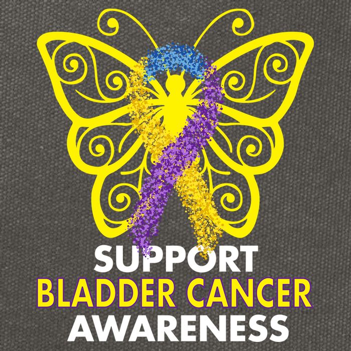 Support Bladder Cancer Awareness Butterfly Cotton Canvas Backpack