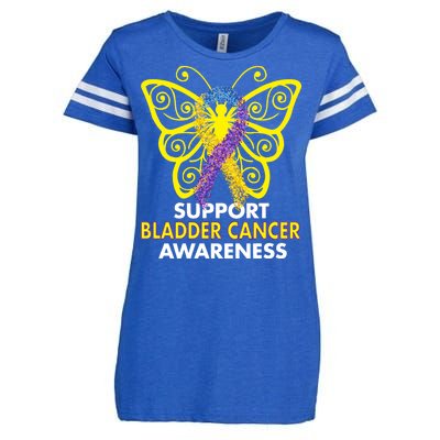 Support Bladder Cancer Awareness Butterfly Enza Ladies Jersey Football T-Shirt