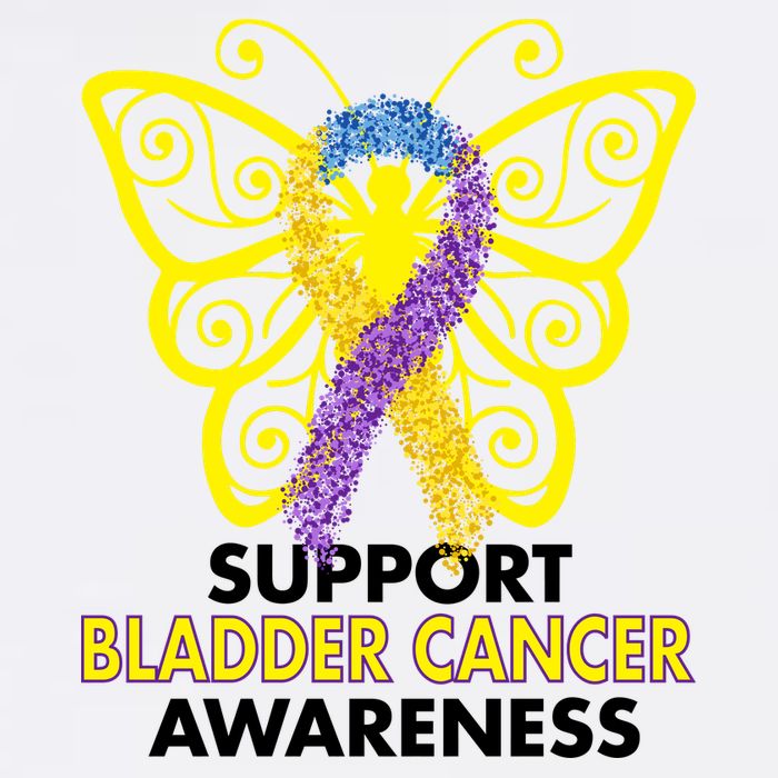 Support Bladder Cancer Awareness Butterfly Garment-Dyed Sweatshirt
