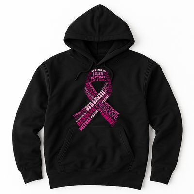 Support Breast Cancer Ribbon Strong Hoodie
