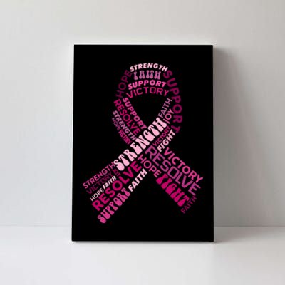 Support Breast Cancer Ribbon Strong Canvas