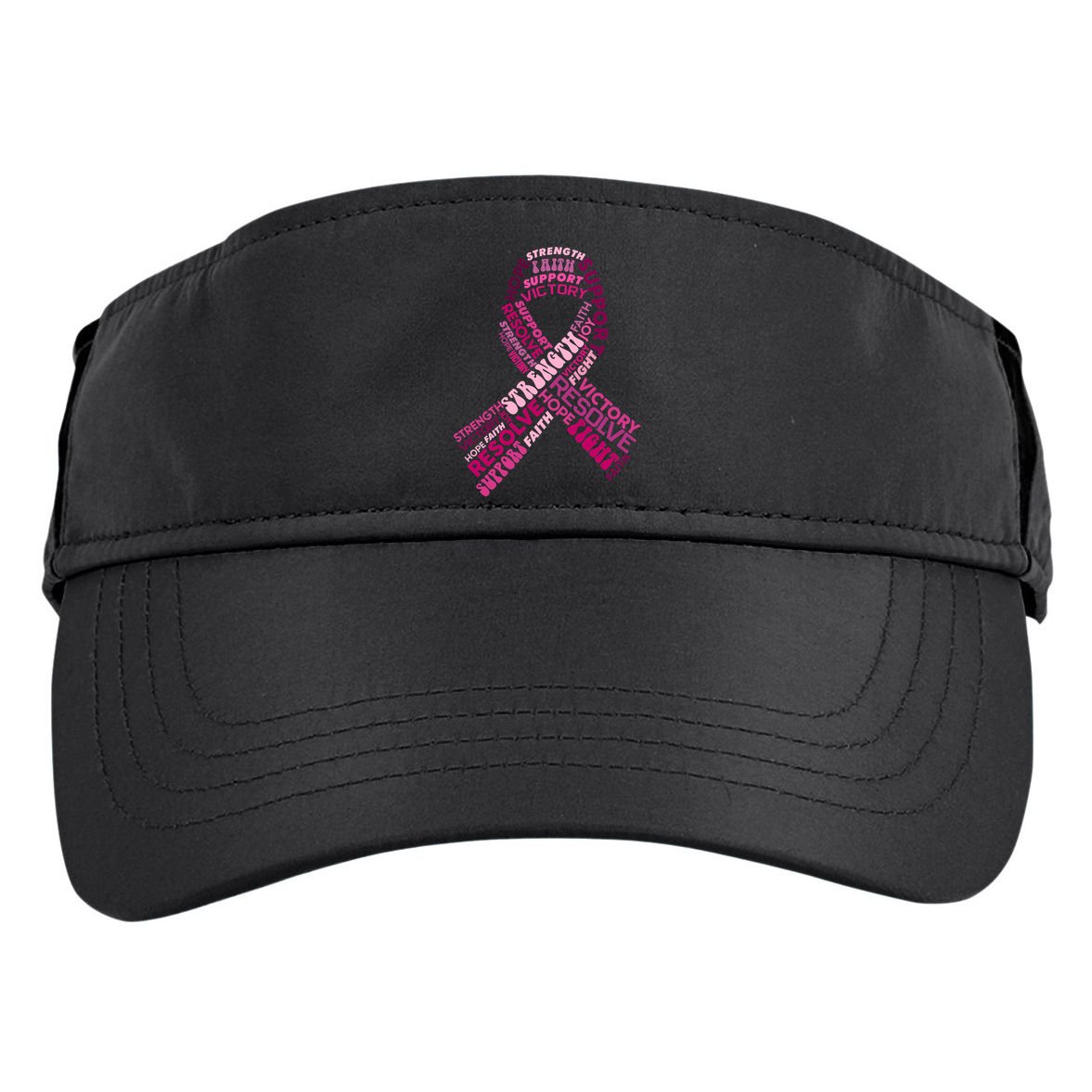 Support Breast Cancer Ribbon Strong Adult Drive Performance Visor
